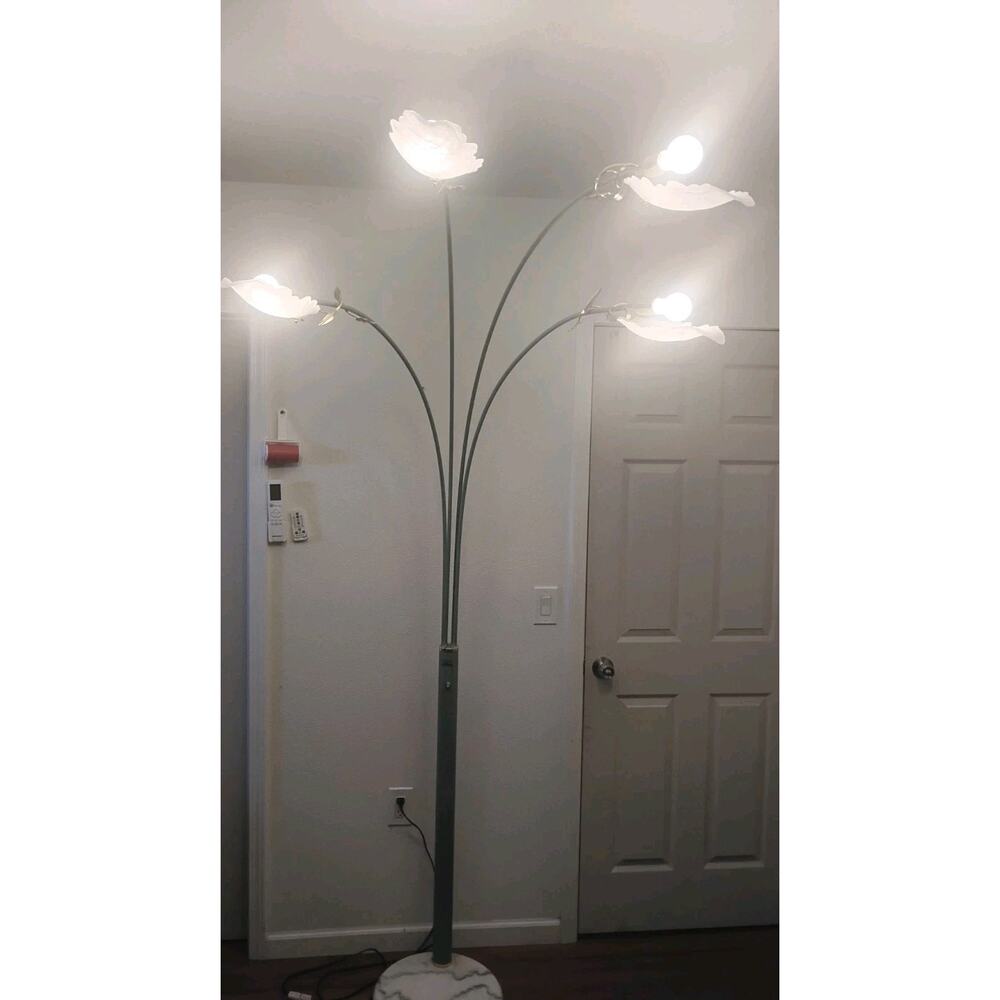 Oh Lighting vintage 4-arm Leaves Lily floor lamp Revival 90's 2000's Tall 85"